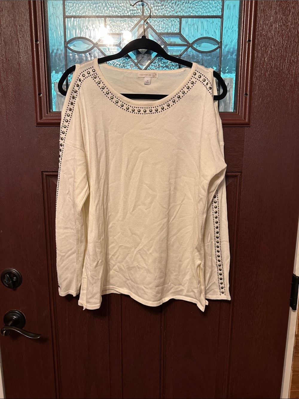 Westport 1962 Cream Long Sleeve Eyelet Detail Tee